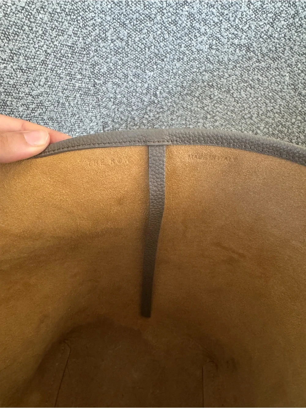 Park tote pebbled leather - gray
